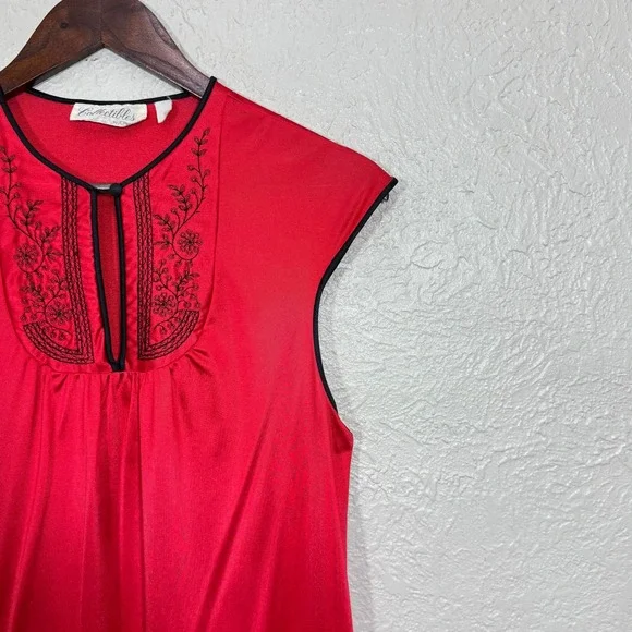 Vtg 80s Nightgown Small Collectibles by JCPenny Embroidery Cottage Asian USA 90s - Picture 3 of 10